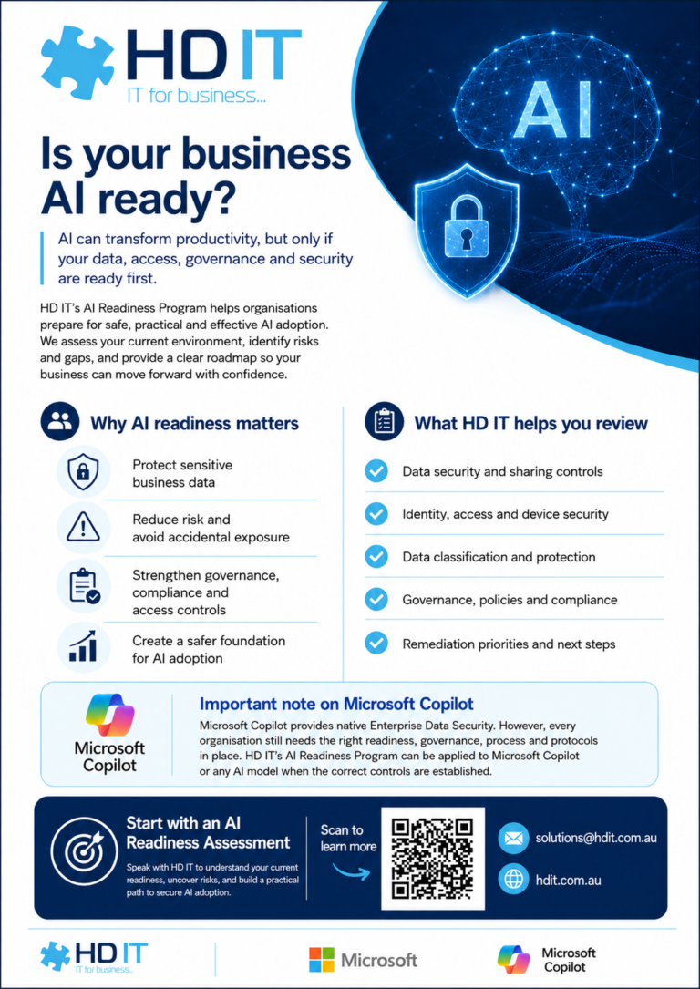 A flyer that covers AI readiness for businesses